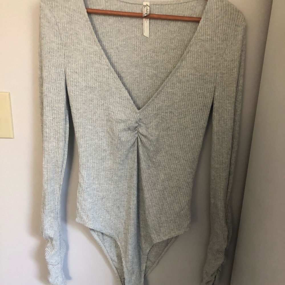 Free people body suit gray LIKE NEW